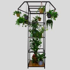 Stoel Raw, met bruin lederen zitting 