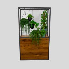 Stoel Raw, met bruin lederen zitting 