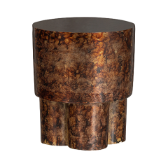 Stoel Raw, met bruin lederen zitting 