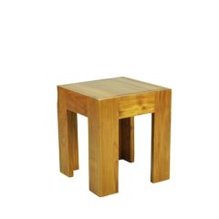 Stoel Raw, met bruin lederen zitting 