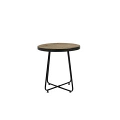 Stoel Raw, met bruin lederen zitting 