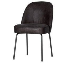 Stoel Raw, met bruin lederen zitting 