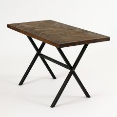 Stoel Raw, met bruin lederen zitting 