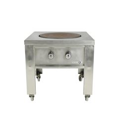 Stoel Raw, met bruin lederen zitting 