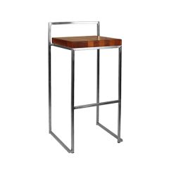 Stoel Raw, met bruin lederen zitting 