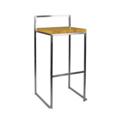 Stoel Raw, met bruin lederen zitting 