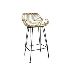 Stoel Raw, met bruin lederen zitting 