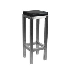 Stoel Raw, met bruin lederen zitting 