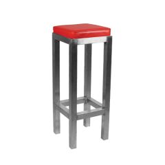 Stoel Raw, met bruin lederen zitting 