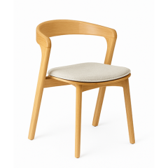 Stoel Raw, met bruin lederen zitting 