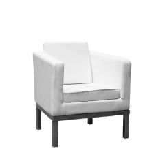 Stoel Raw, met bruin lederen zitting 