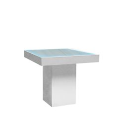 Stoel Raw, met bruin lederen zitting 