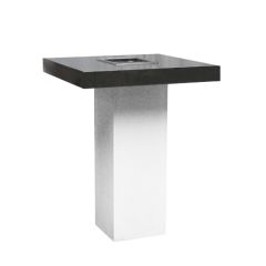 Stoel Raw, met bruin lederen zitting 