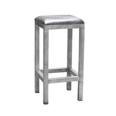 Stoel Raw, met bruin lederen zitting 