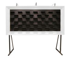 Stoel Raw, met bruin lederen zitting 