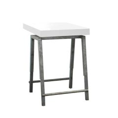 Stoel Raw, met bruin lederen zitting 