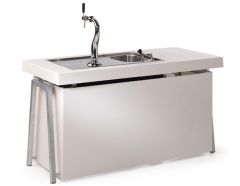 Stoel Raw, met bruin lederen zitting 