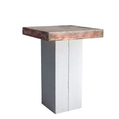 Stoel Raw, met bruin lederen zitting 