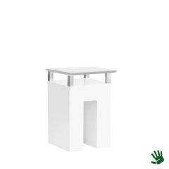 Stoel Raw, met bruin lederen zitting 