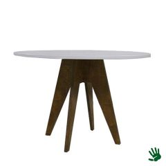 Stoel Raw, met bruin lederen zitting 