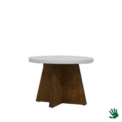 Stoel Raw, met bruin lederen zitting 