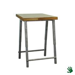 Stoel Raw, met bruin lederen zitting 