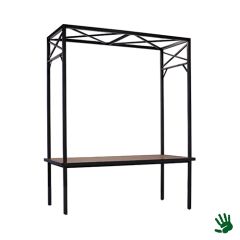 Stoel Raw, met bruin lederen zitting 