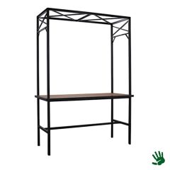 Stoel Raw, met bruin lederen zitting 