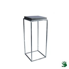 Stoel Raw, met bruin lederen zitting 