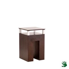 Stoel Raw, met bruin lederen zitting 