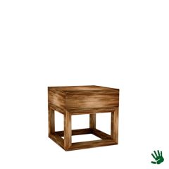 Stoel Raw, met bruin lederen zitting 