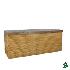 Stoel Raw, met bruin lederen zitting 