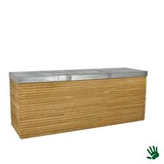 Stoel Raw, met bruin lederen zitting 