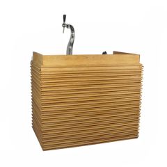 Stoel Raw, met bruin lederen zitting 