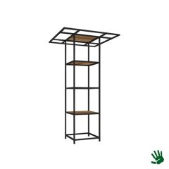 Stoel Raw, met bruin lederen zitting 