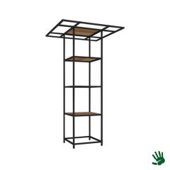 Stoel Raw, met bruin lederen zitting 