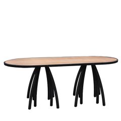 Stoel Raw, met bruin lederen zitting 