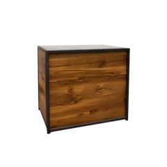 Stoel Raw, met bruin lederen zitting 