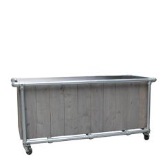 Stoel Raw, met bruin lederen zitting 