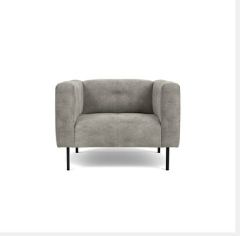 Stoel Raw, met bruin lederen zitting 