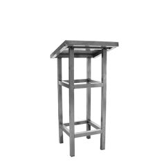 Stoel Raw, met bruin lederen zitting 