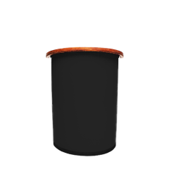 Stoel Raw, met bruin lederen zitting 