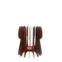 Stoel Raw, met bruin lederen zitting 