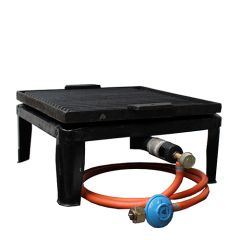 Stoel Raw, met bruin lederen zitting 