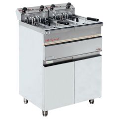 Stoel Raw, met bruin lederen zitting 