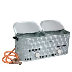 Stoel Raw, met bruin lederen zitting 