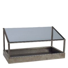 Stoel Raw, met bruin lederen zitting 