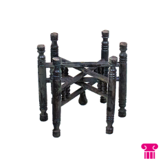 Stoel Raw, met bruin lederen zitting 