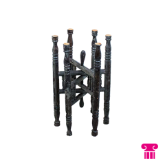 Stoel Raw, met bruin lederen zitting 