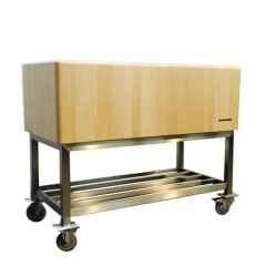 Stoel Raw, met bruin lederen zitting 